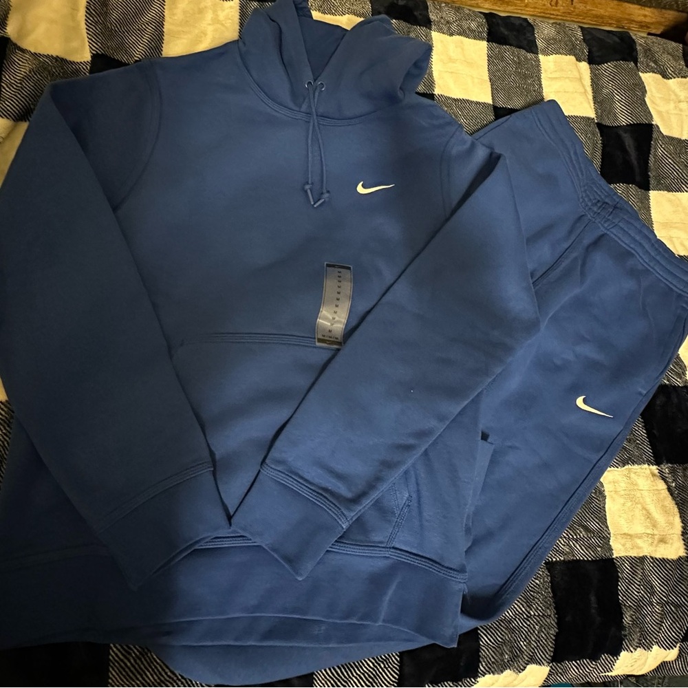 🔥 NEW Nike Fleece Hoodie & Sweatpants/Joggers Set GAME ROYAL Men's MEDIUM